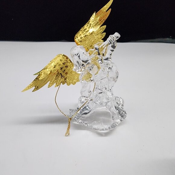 Acrylic Angel Lot Metal Wings Hanging Ornaments With Gold Accents Christmas - Picture 5 of 8